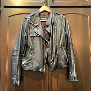 Leather Moto Jacket Black Medium